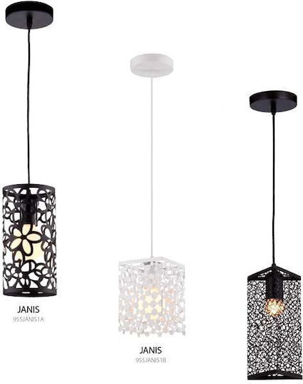 Elmark Janis-1b Pendant Light White with Socket E27 13x13x190cm