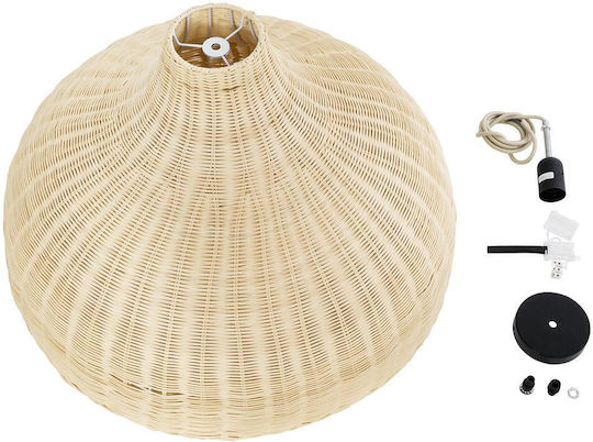 GloboStar Afuru Ceiling Light Beige Boho Grid with E27 Socket 60x60x40cm