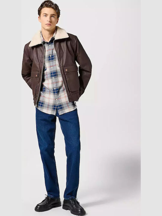 Western Shirt Long-sleeved Flannel Shirt Checked Navy, Red