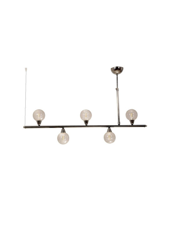 NG Santas Pendant Light Black Rail for 5 Bulbs G9 90x25x25cm