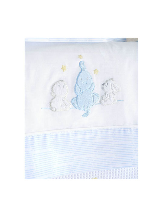 Rythmos Blanket Cot Waffle White Sky Blue 120x150cm