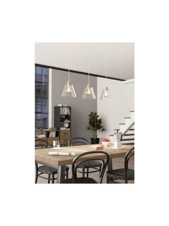 Eglo Copley Pendant Light Rose Gold Rail with Socket E27 90x110cm