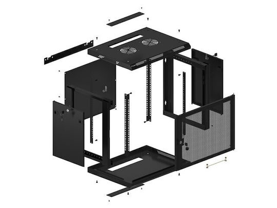 Lanberg Επιτοίχια Καμπίνα Rack 9U Μαύρο WF01-6409-23B