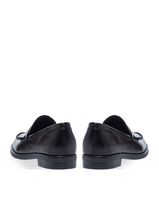 Leder Damen Mokassins in Schwarz Farbe