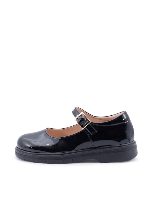Kids Ballerinas with Adjustable Metal Clasp Black
