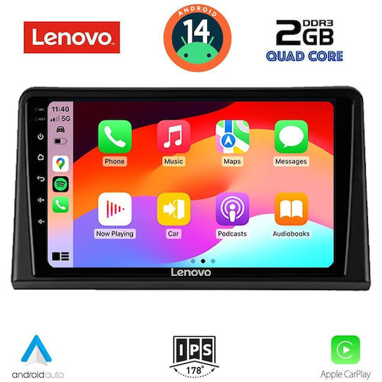 Lenovo Автомобилна Аудио Система (Блутут/USB/AUX/WiFi/GPS/Apple-Carplay/Android-Auto) с Тъчскрийн 9"