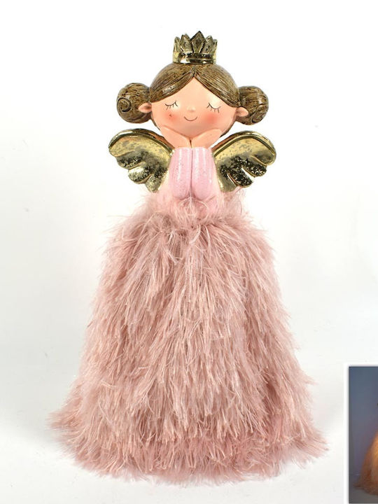 Due esse Illuminated Christmas Figure Cherub Pink Height 29cm