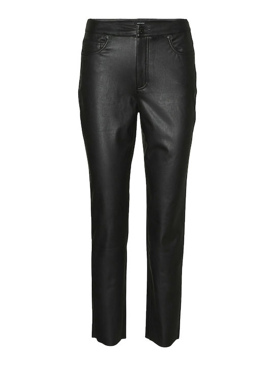 Vero Moda Women's Fabric Trousers in Straight Line Black