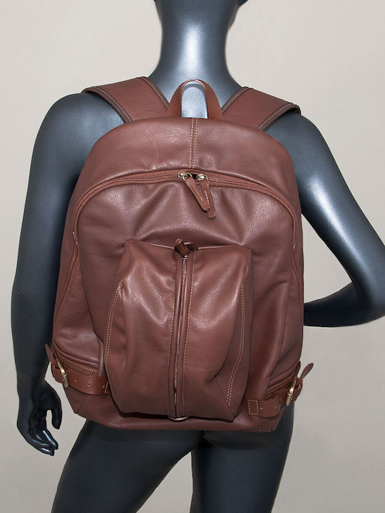 Leder Damentasche Rucksack Braun