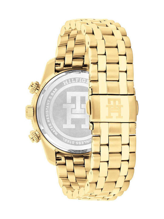 Tommy Hilfiger Sport Men's Watch 41mm Chronograph Battery with Gold Metal Bracelet