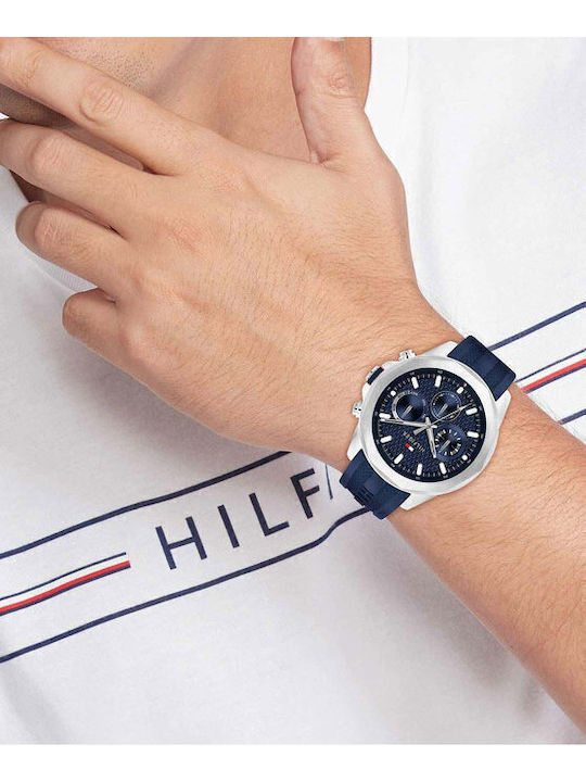 Tommy Hilfiger Lars Ρολόι Μπαταρίας με Καουτσούκ Λουράκι