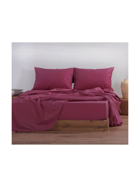 Nef-Nef Homeware Basic Pillowcase Set with Envelope Cover Bordo 52x72cm.