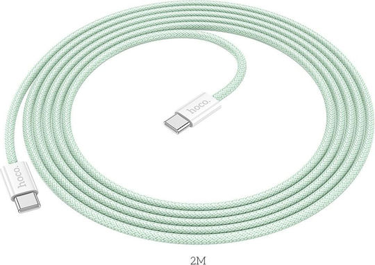 Hoco USB 2.0 Cable USB-C male - USB-C 60W Πράσινο 2m