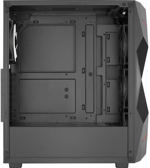 Volcan Gaming Midi Tower Computer Case with RGB Lighting Black