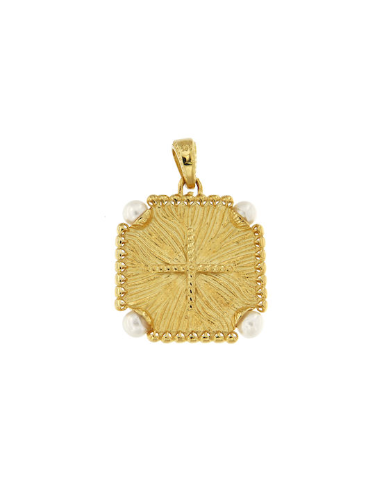 Kontopoulos Charm Amulet Constantine from Gold 14K with Zircon