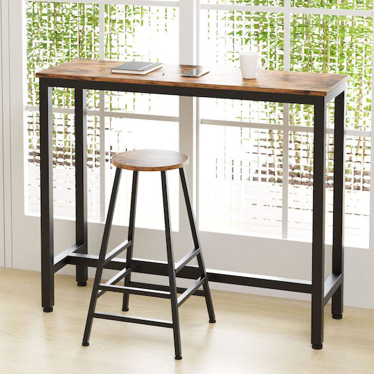 Tisch Bar Holz mit Metallgestell Schwarz 120x40x100cm