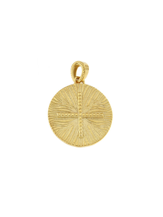 Kontopoulos Charm Amulet Constantine from Gold 9 K with Zircon