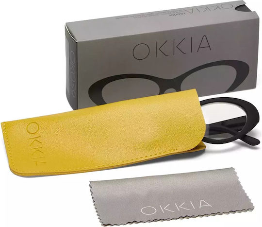 Okkia Lina Дамски Oчила За Четене +3.00 В Черен Цвят
