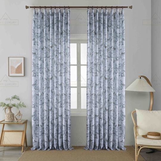 Homeone Mit Bleistiftfalten Blau 270x280cm