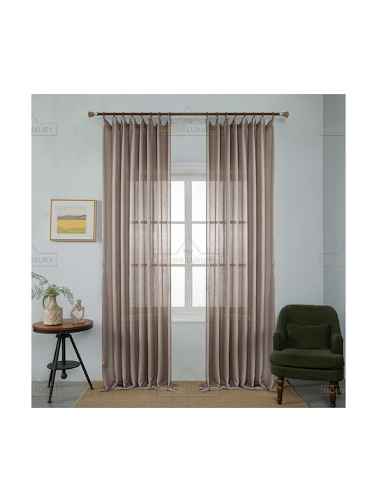 Homeone Curtain with Pencil Pleat Brown 270x295cm