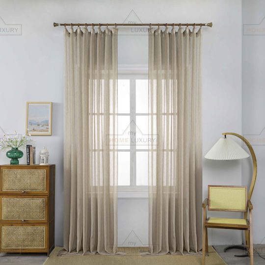 Homeone Curtains With Pencil Pleat Beige 270x295cm