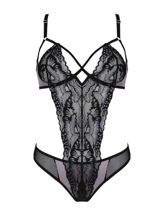 Casmir Lingerie Sexy Κορμάκι με Δαντέλα Μαύρο