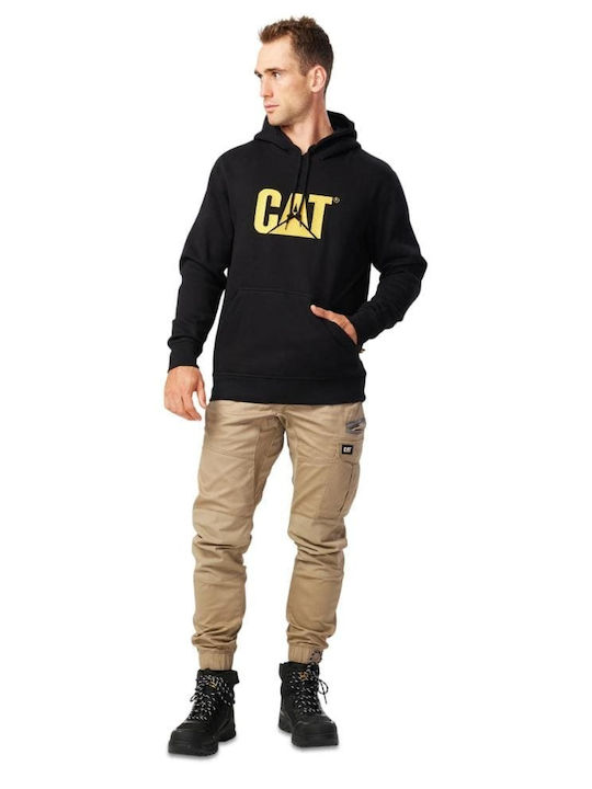 CAT Sweatshirt Fleece with Hood BLACK