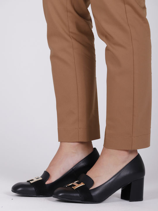 Leder Pumps Schwarz