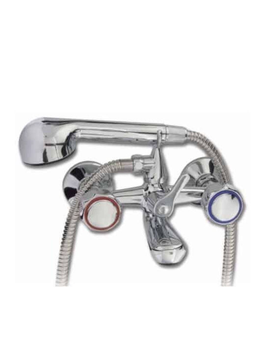 Viospiral Silvia Bathtub Shower Faucet Complete Set Silver