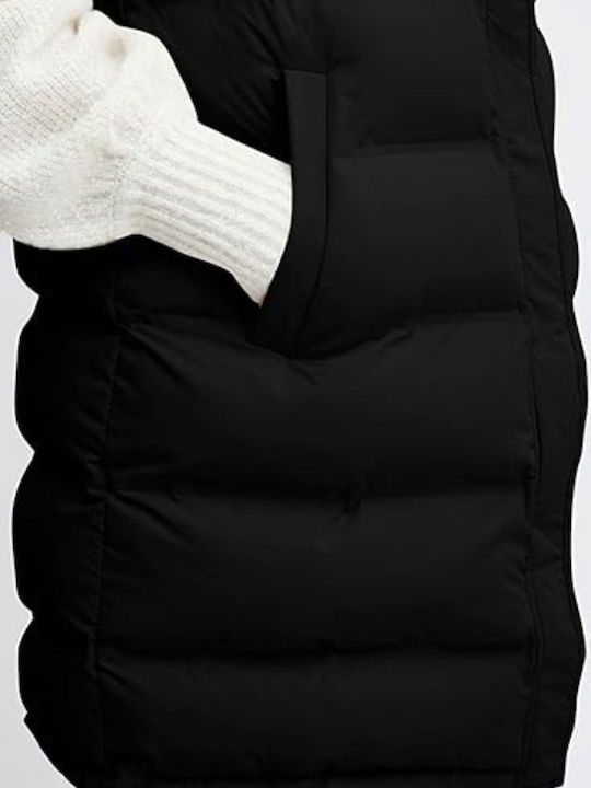 Women's Long Puffer Jacket for Winter Black