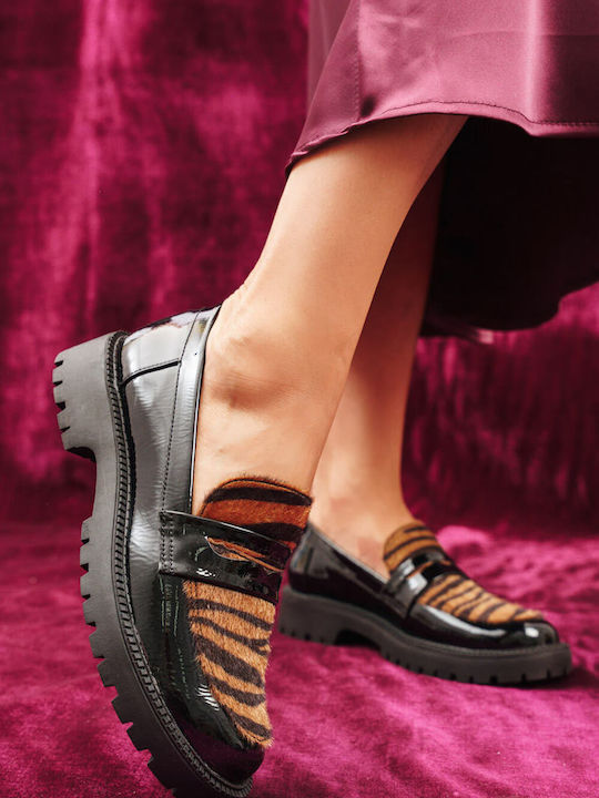Μαύρα Ζεβρέ Loafers Ελληνικής Κατασκευής Print