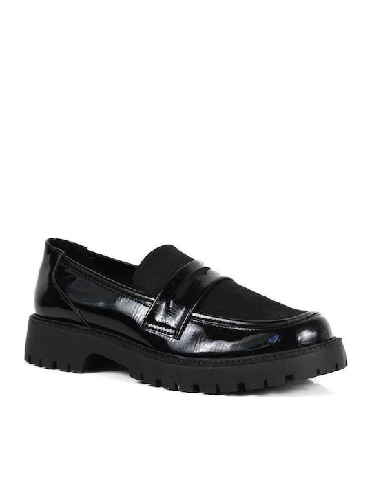 Black Loafers Combination of Materials