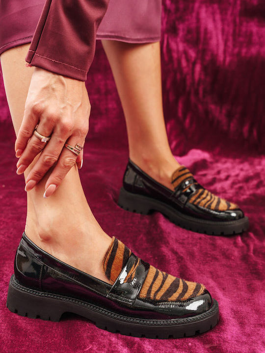 Μαύρα Ζεβρέ Loafers Ελληνικής Κατασκευής Print