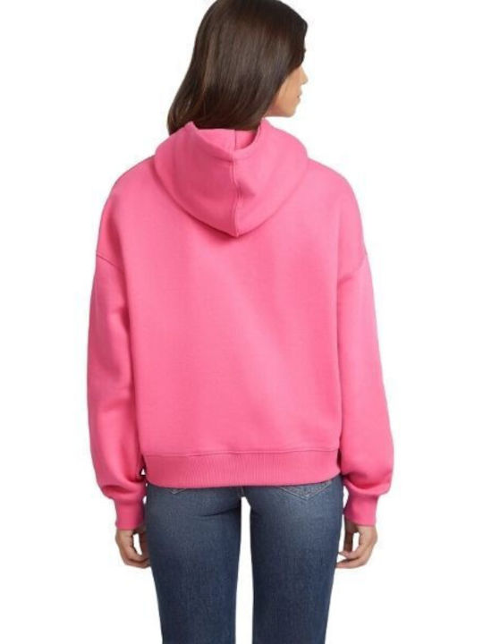 Guess Women's Long Hooded Sweatshirt Fuchsia