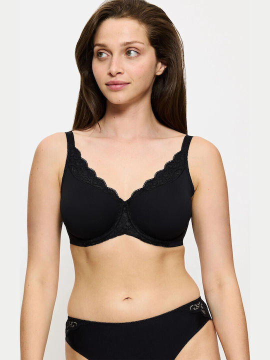 Amourette W01 Minimizer Minimizer Bra Underwire Black