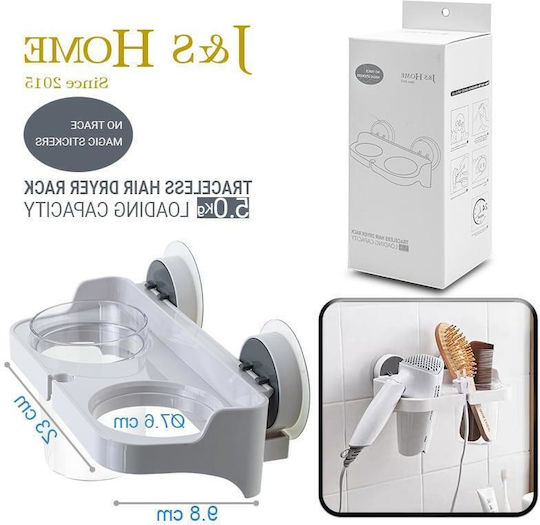 Επιτοίχια Θήκη Οργάνωσης J&S Home 1220.050 Traceless Hair Dryer Rack Λευκή Επιτοίχια Θήκη Οργάνωσης J&S Home 1220.050 Traceless Hair Dryer Rack Λευκή
