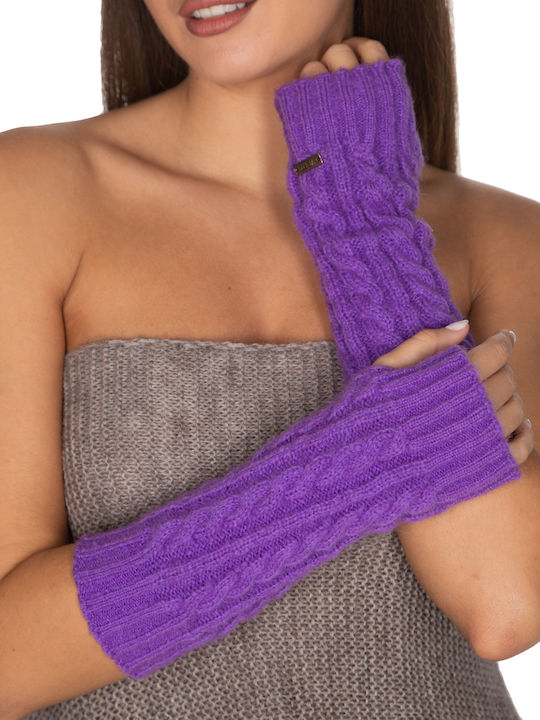 Vera Pelle Unisex Woolen Gloves Purple