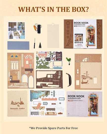 Rolife Construction Toy Wooden Stories in Books Romantic Venice Led Edition for Children 14+ Years