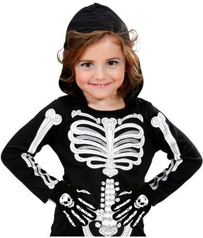 Widmann Carnival Accessory Children's Skeleton Skull Gloves 02421