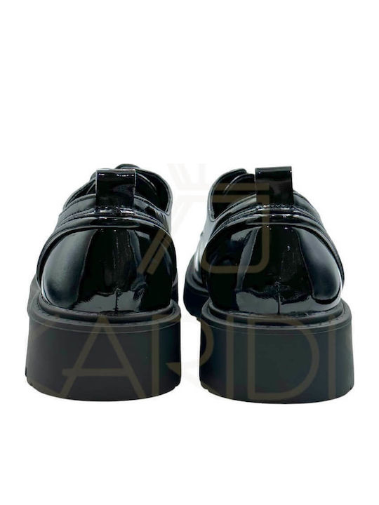 Women's Synthetic Leather Oxford Shoes Black
