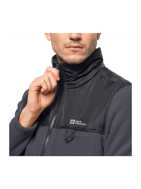 Cardigan Fleece pentru Bărbați Neagră