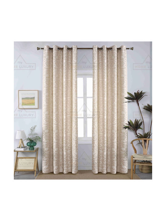 Homeone Curtain with Grommet Beige 140x280cm