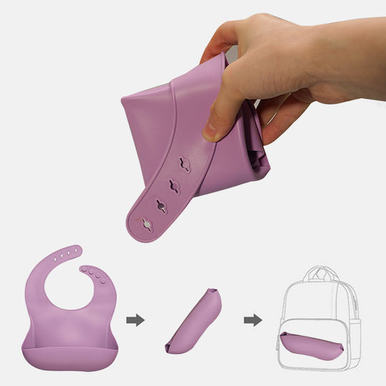 Baby Donkey Wasserdicht Lätzchen Silikon mit Tasche Rosa