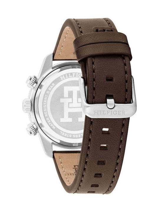 Tommy Hilfiger Ceas Dressed Blue Pentru Bărbați 41mm Cronograf Baterie cu Brățară din Metal Maro