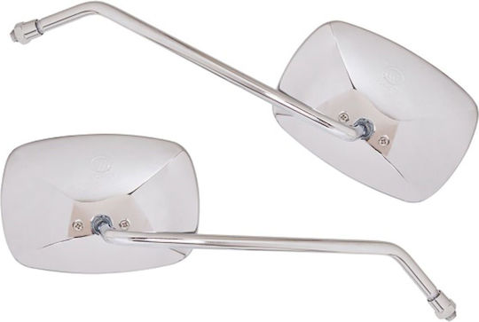 Motorcycle Mirrors 10mm Qy132 H Piaggio Beverly 125cc-200cc-250cc Chrome Pair Mhq|maximus107508