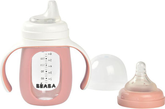 Beaba Educational Sippy Cup Glass with Handles Pink 210ml