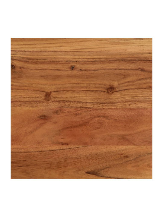 Oval Central Coffee Table from Solid Wood Brown M110xW55xH40cm