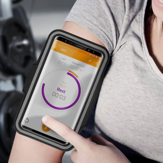 Sportarmband Smartphone Regenfestes Fenster Touch Verstellbarer Gurt Schwarz