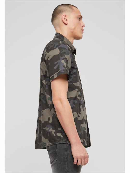 Short-sleeved Cotton Shirt Camo Dark Camo