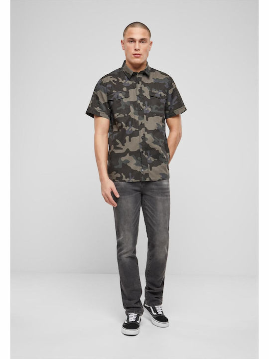 Short-sleeved Cotton Shirt Camo Dark Camo